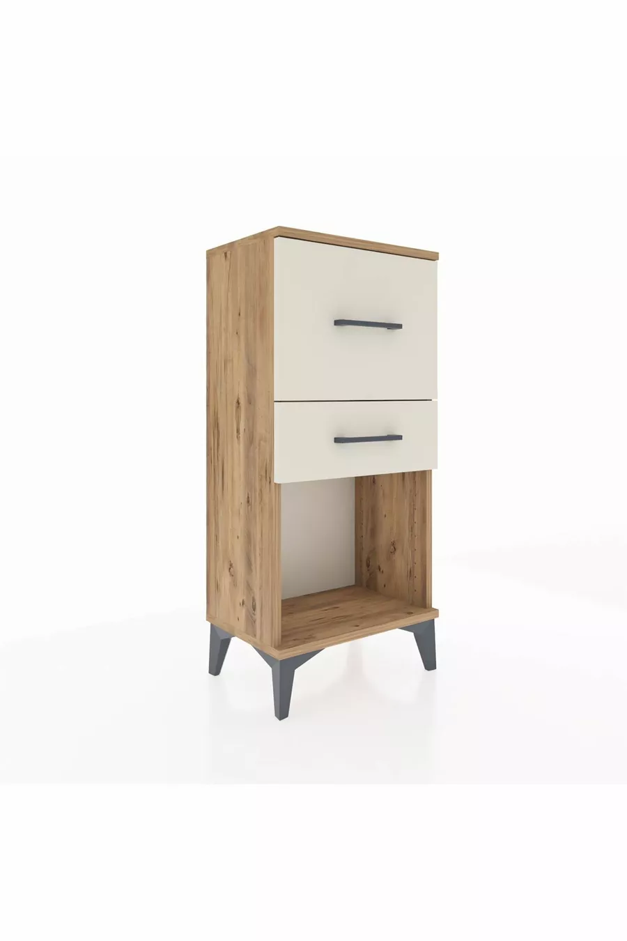 Comodino Arges 2 Cassetti Pino-Pietra di Luna