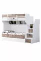 Lits superposés, Lit superposé Courageux avec tiroirs - Noyer 3 matelas confort