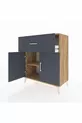 Commode Hyperion à une étagère, un tiroir et deux portes en pin-anthracite