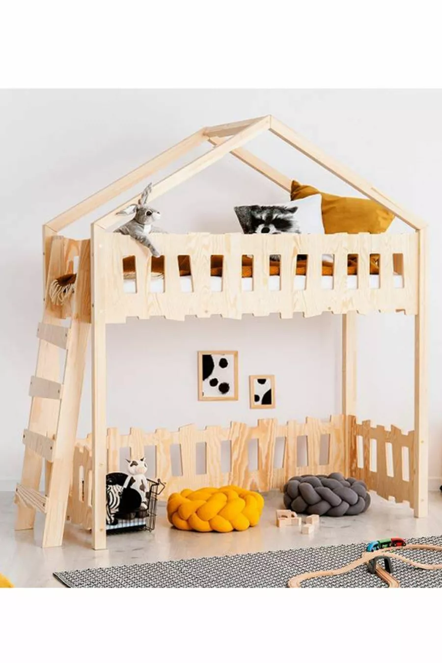 Markaawm Lit superposé Montessori avec aire de jeu Lit pour enfants Play