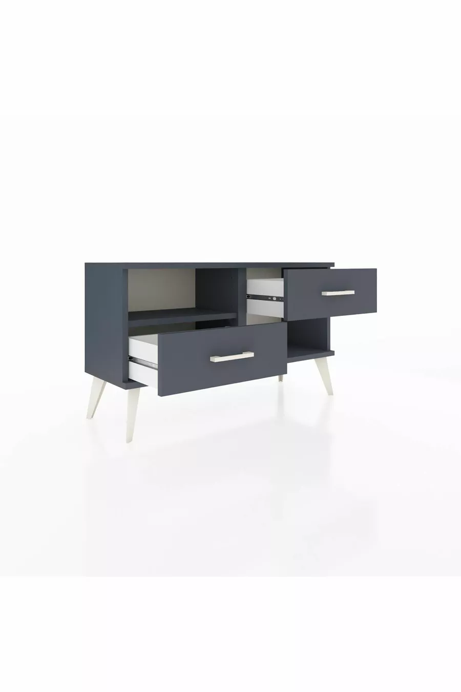 Commode Arges à une étagère et 2 tiroirs Anthracite-Anthracite