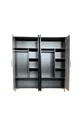 Aegean High-Quality 4-Door MDF Cabinet | Rehau Coating | Beech Legs | Glass Details