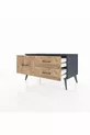 Commode Hyperion 3 tiroirs Anthracite-Anthracite/Sapin