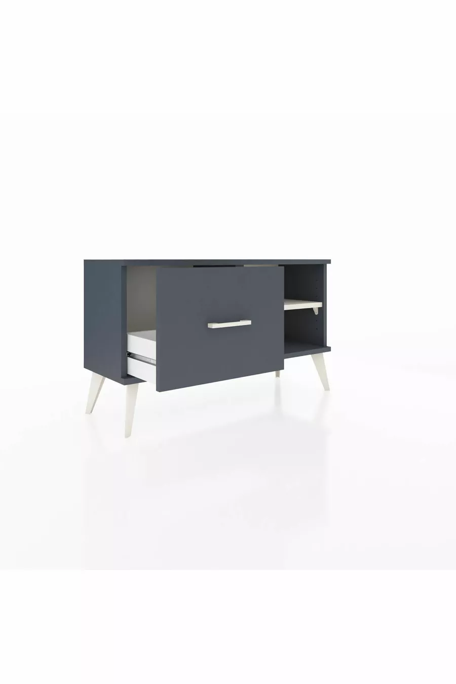 Commode Arges à une étagère et un tiroir Anthracite-Pierre de lune/Anthracite