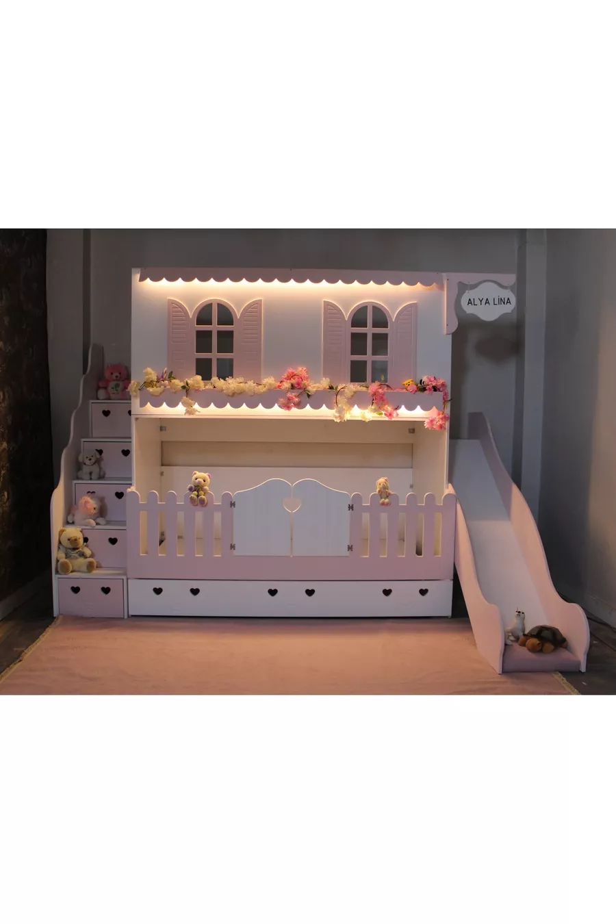 Alaçatı Bunk Bed with Slide and Small Bed