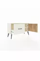 Commode Arges avec une étagère, un tiroir et une porte, coloris Pierre de Lune-Pin/Pierre de Lune