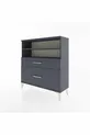 Commode Arges 2 étagères 2 tiroirs Anthracite-Anthracite