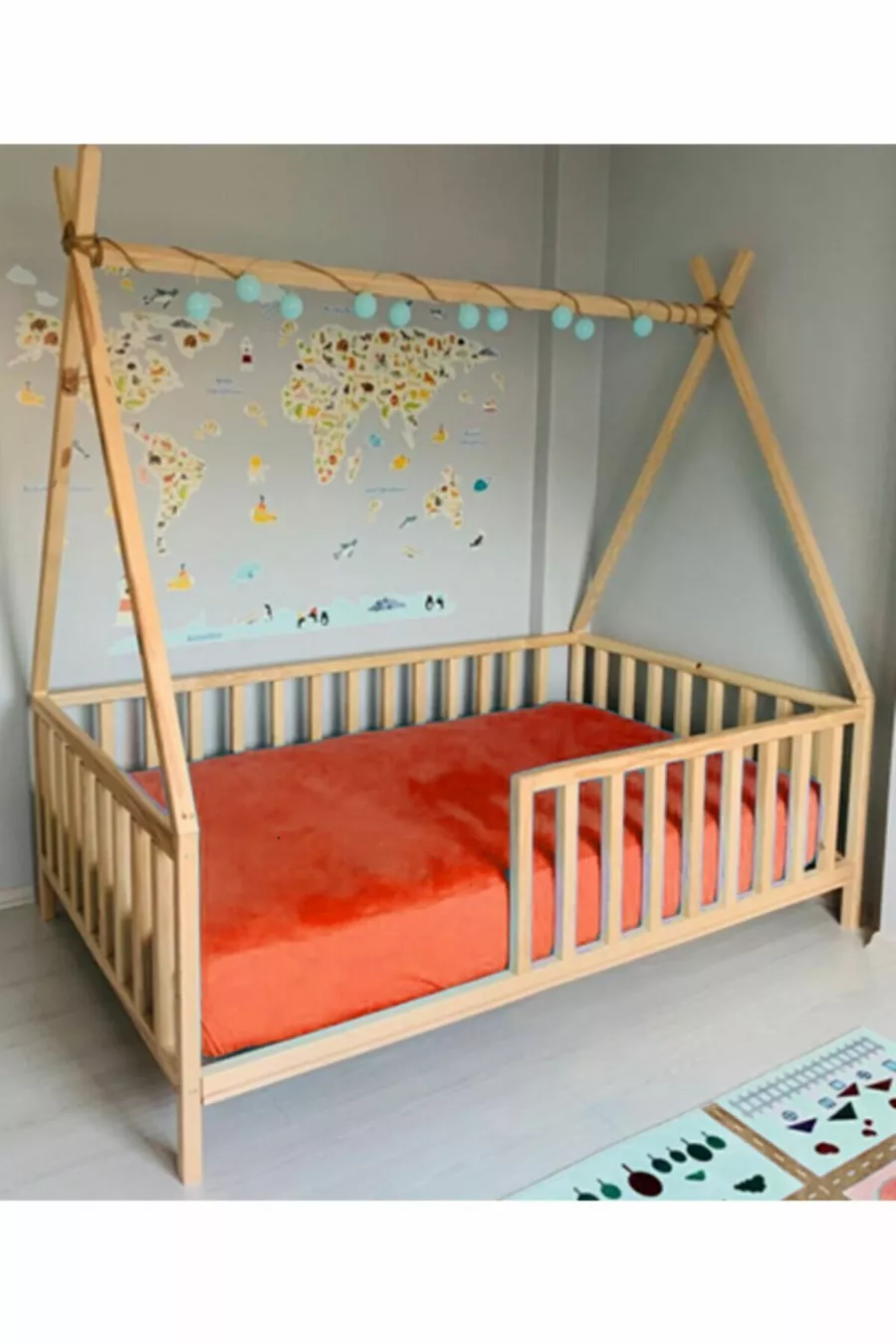 Lettino per bambini Montessori naturale stile Nativo Americano