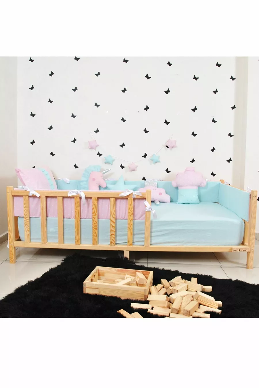 Montessori Bett Kinderbett Naturkiefer Bett Nil