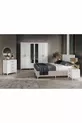 Camera da letto completa in MDF bianco Gözde 6 ante con montaggio gratuito