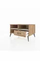 Commode Kronos à 2 étagères et 1 tiroir Pin-Pierre d'argile/Pin