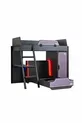 Camera da gioco con letto a castello, letto a castello Gamer con LED, scrivania, armadio e 2 letti comfort