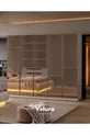 Ensemble de chambre à coucher Marcel 5 avec portes en verre réfléchissant (armoire) - 5 portes