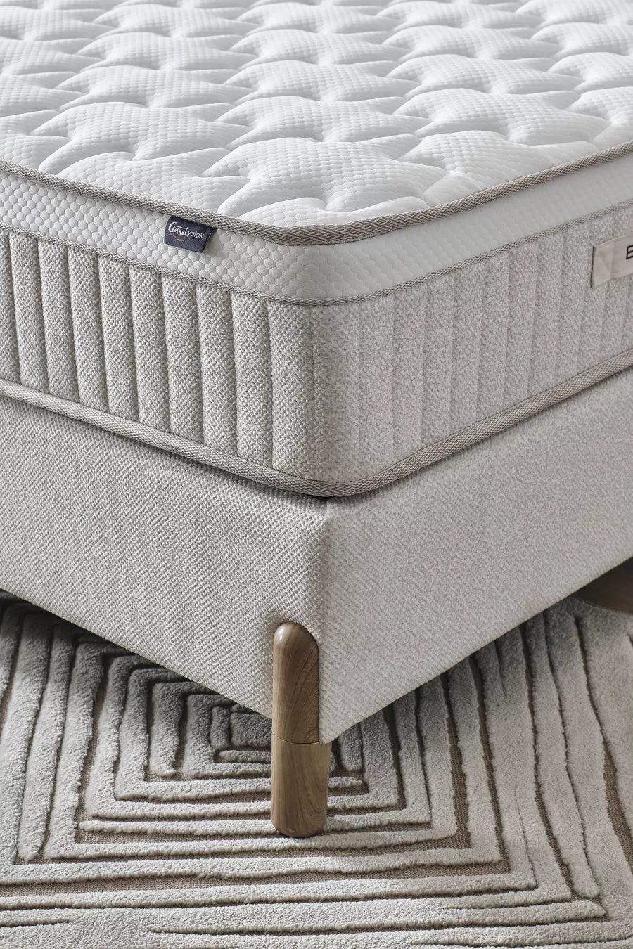Set di Comfort Matrimoniale Bohem Prime – Materasso a Molle Tasche + Rete Contenitore + Testiera