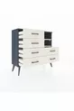 Commode Arges 2 étagères 6 tiroirs Anthracite-Pierre de lune