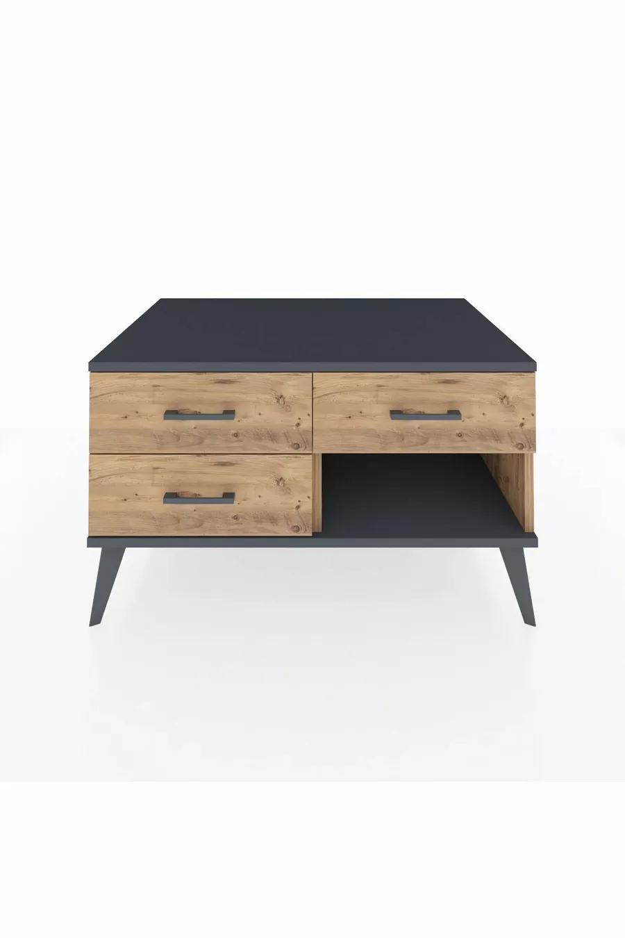 Commode Kronos 3 tiroirs Pin-Anthracite/Pin