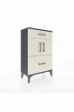 Arges Commode Single Shelf 2 Drawers 2 Doors Anthracite-Pebble
