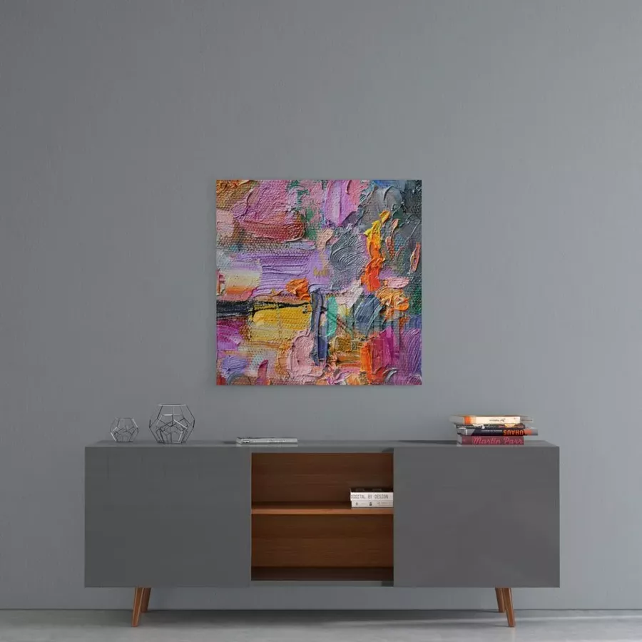 Peinture abstraite sur verre