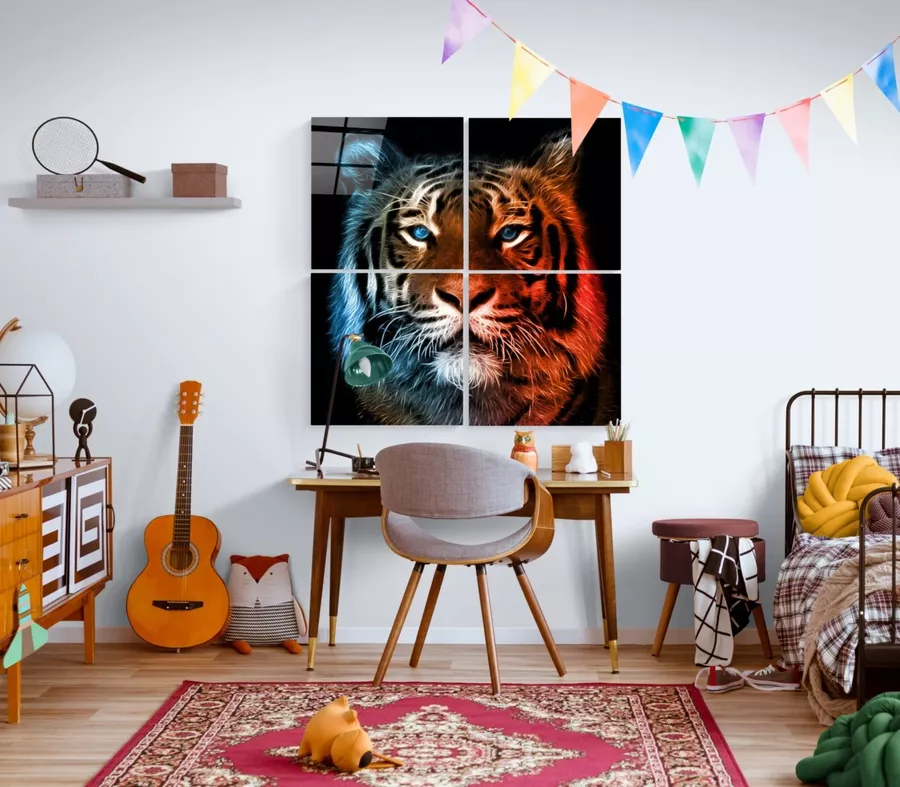 Peinture sur Verre Quadro Tigre