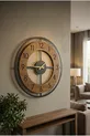 Horloge murale silencieuse de Noël en bois noir noyer avec motif de couleur,  cm