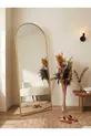 Miroir sur pied ovale démontable en métal doré 