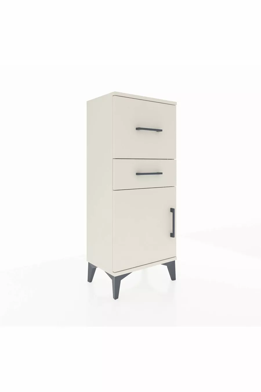 Arges Commode Single Shelf 2 Drawers Single Door Moonstone-Moonstone