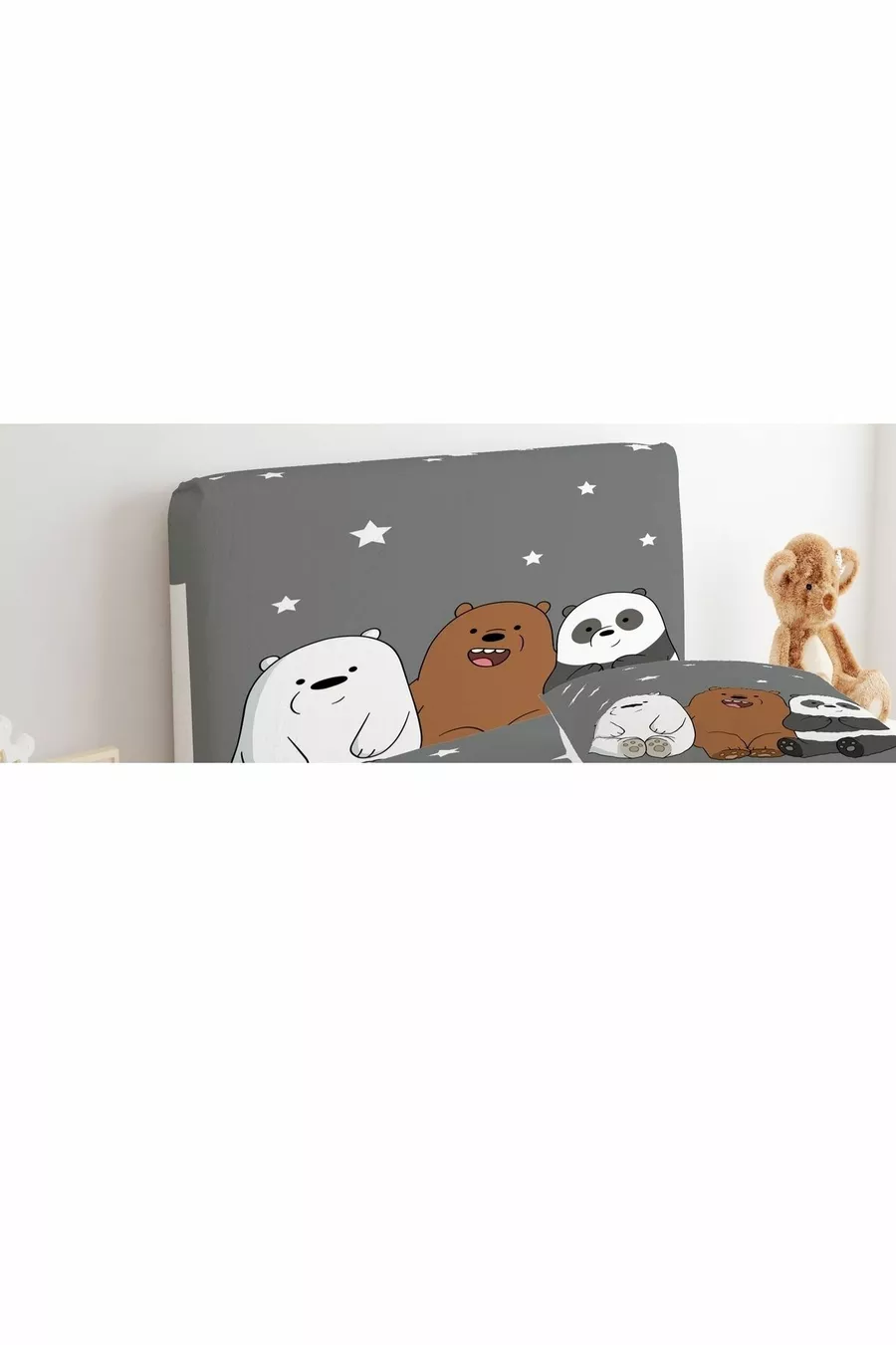 Bed Base Headboard Cover Stars Panda and Bears