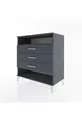 Hyperion Dressoir Met Eén Plank En 3 Lades Antraciet-Antraciet