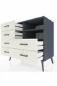 Commode Hyperion 2 étagères 6 tiroirs Anthracite-Anthracite/Pierre de lune
