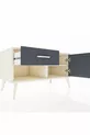 Commode Hyperion à une étagère, un tiroir et une porte en pierre de lune-anthracite