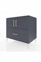 Commode Kronos avec 2 étagères, 1 tiroir et 2 portes, Anthracite-Anthracite