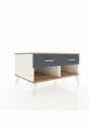 Commode Kronos à 2 tiroirs Marbre-de-lune-Épicéa/Anthracite