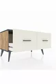Commode Hyperion 2 tiroirs Pin-Anthracite/Gris pierre