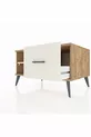 Commode Kronos à une étagère et un tiroir, pin-pierre d'onyx