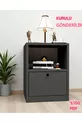 Table de chevet Bifur avec compartiment secret, MDF, livré assemblé, pas besoin de montage