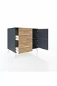 Kronos Dresser Single Shelf 2 Drawers 2 Doors Anthracite-Anthracite/Pine