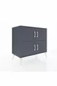 Commode Hyperion 2 étagères 4 portes Anthracite-Anthracite/Sapin
