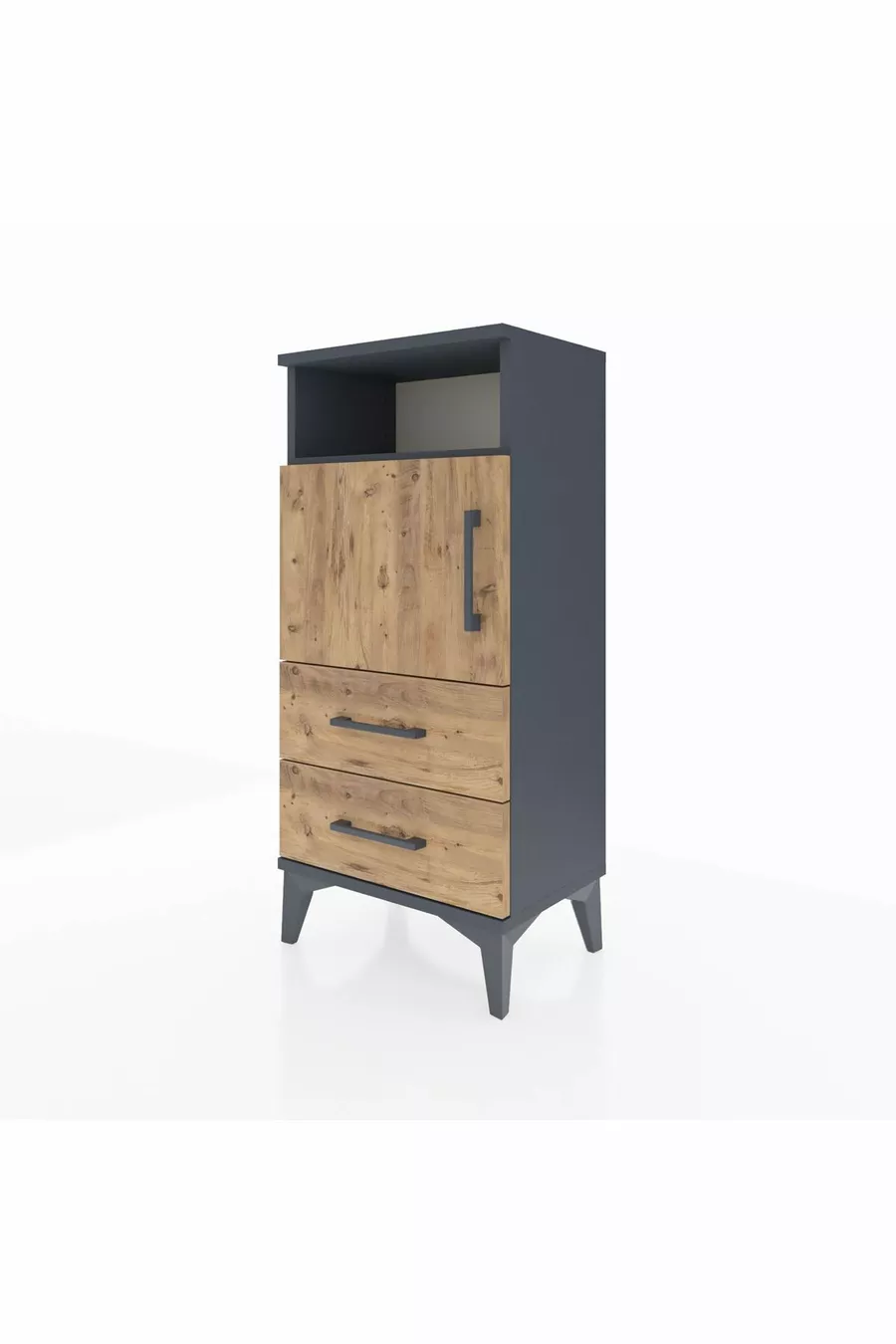 Arges Commode 2 Planken 2 Lades Met 1 Deur Antraciet-Scandinavisch