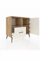 Commode Hyperion avec 2 étagères, 1 tiroir et 2 portes, en pin-pierre d'ardoise