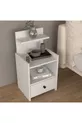 Модерен нощен шкаф с рафтове и чекмеджета, 100% MDF