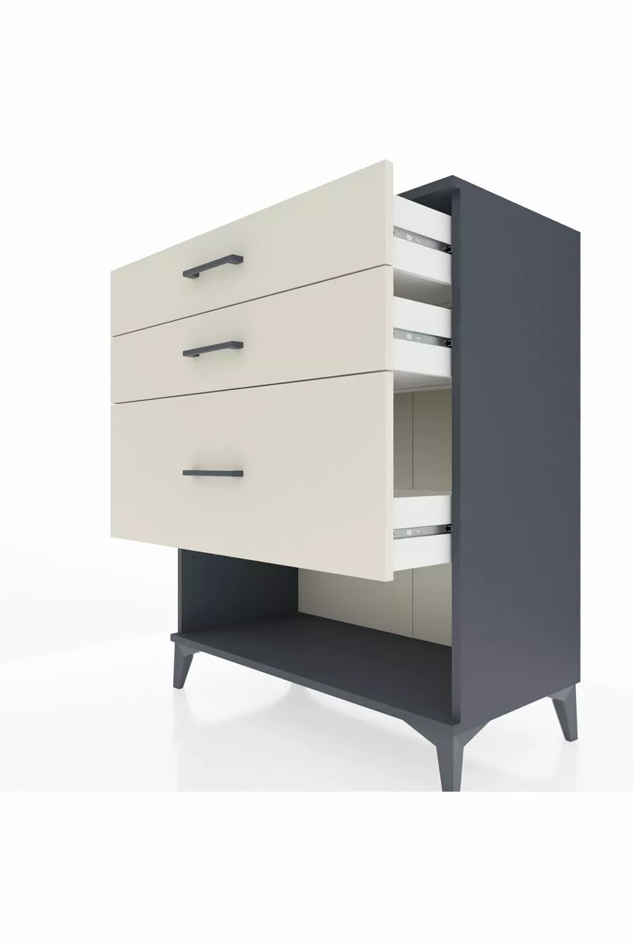 Hyperion Dresser 3 Drawers Anthracite-Sandstone