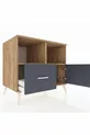 Commode Kronos avec 2 étagères, 1 tiroir et 1 porte, pin-anthracite