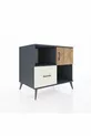 Commode Kronos avec 2 étagères, 1 tiroir, 1 porte, anthracite-pin/pierre de lune