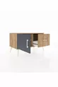 Commode Hyperion avec une étagère, un tiroir et une porte, pin-anthracite/pin