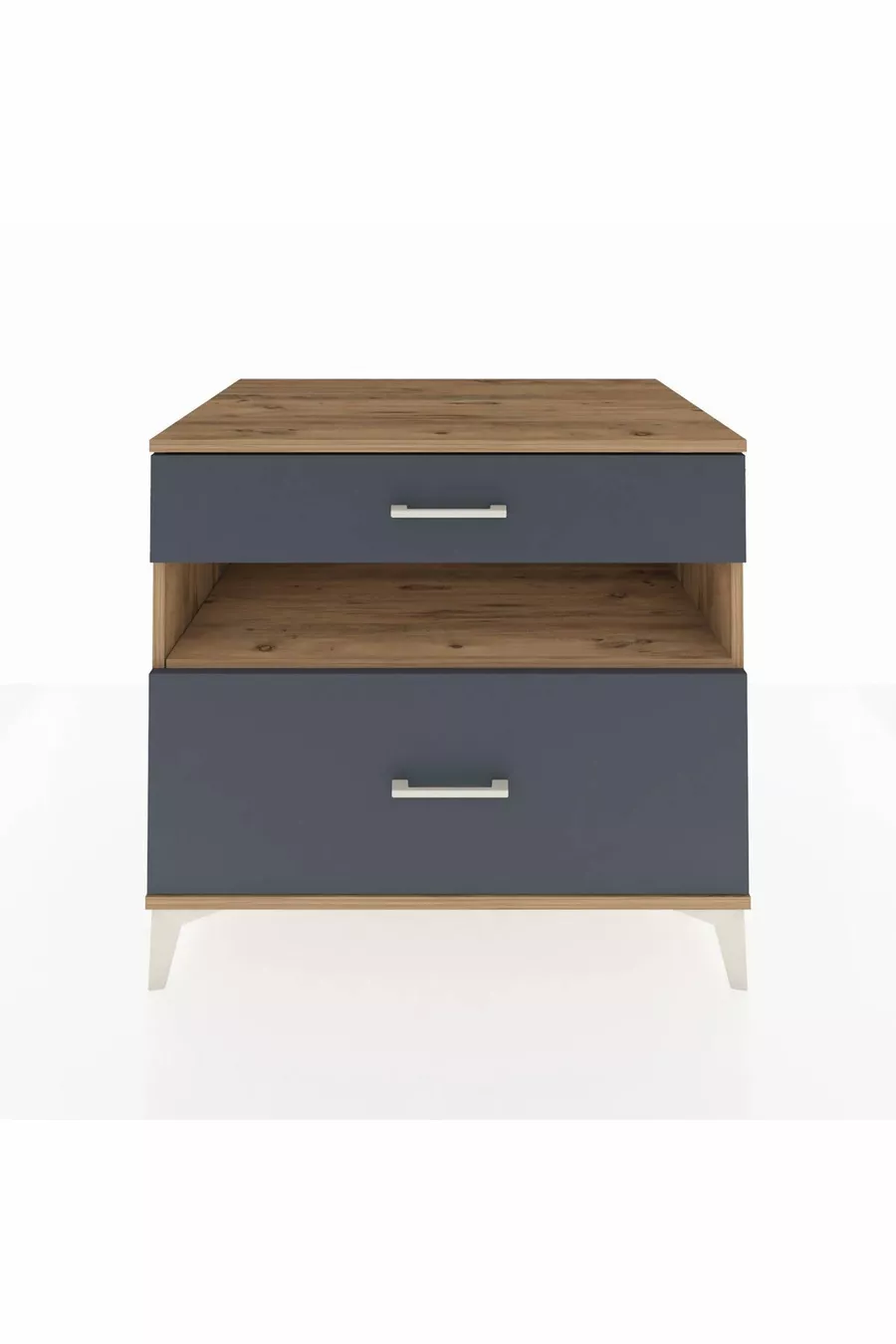 Kronos Dresser Single Shelf 2 Drawers Pine-Anthracite