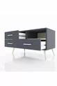 Commode Hyperion à une étagère et 3 tiroirs Anthracite-Sable/Mer de pierre/Anthracite