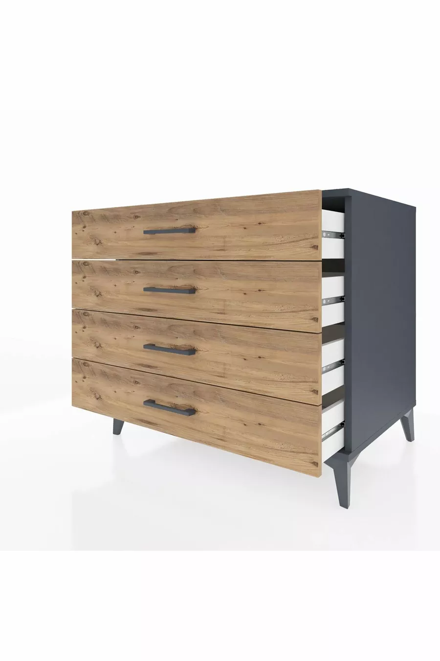 Commode Kronos 4 tiroirs Anthracite-Pin
