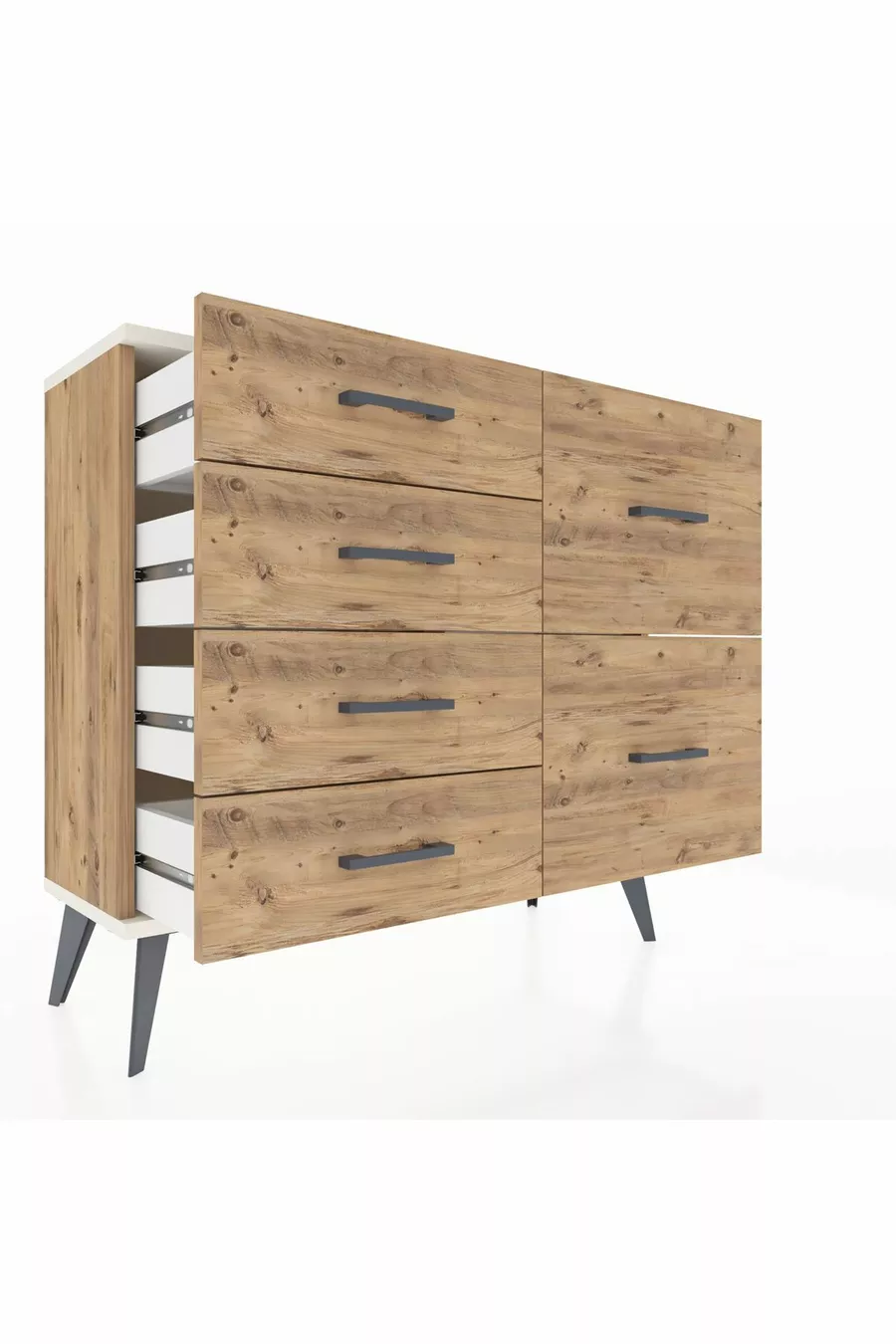 Commode Arges 6 tiroirs Pin-Silex/Pin
