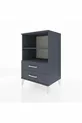 Commode Hyperion 2 étagères 2 tiroirs Anthracite-Anthracite