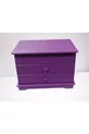 Hobi ERDL Bijoux Maquillage Commode 2 Tiroirs Miroir Brillant Violet Bois MDF Fait Main